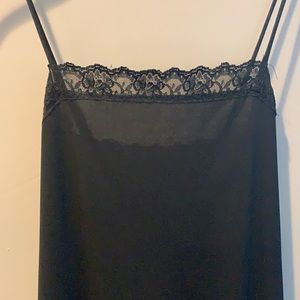 Ecru black slip dress